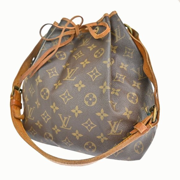 LOUIS VUITTON Petit Noe Drawstring Shoulder Bag Monogram Leather - Picture 1 of 13